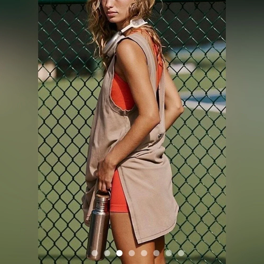 New Free People, Hot Shot Tunic Tank, XS in Tan